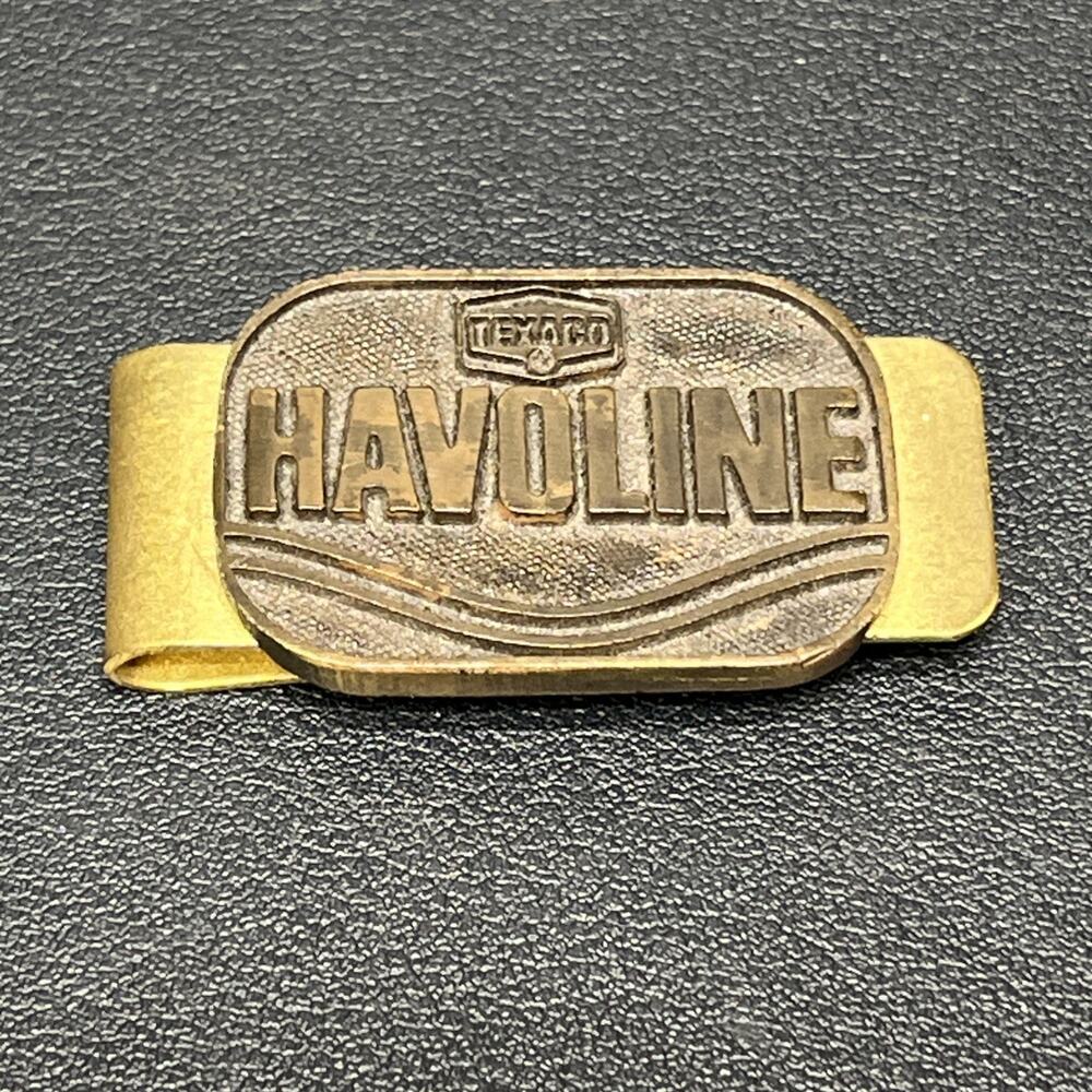 Vintage Texaco Havoline Brass Money Clip 1-7/8”